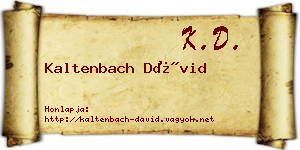 Kaltenbach Dávid névjegykártya
